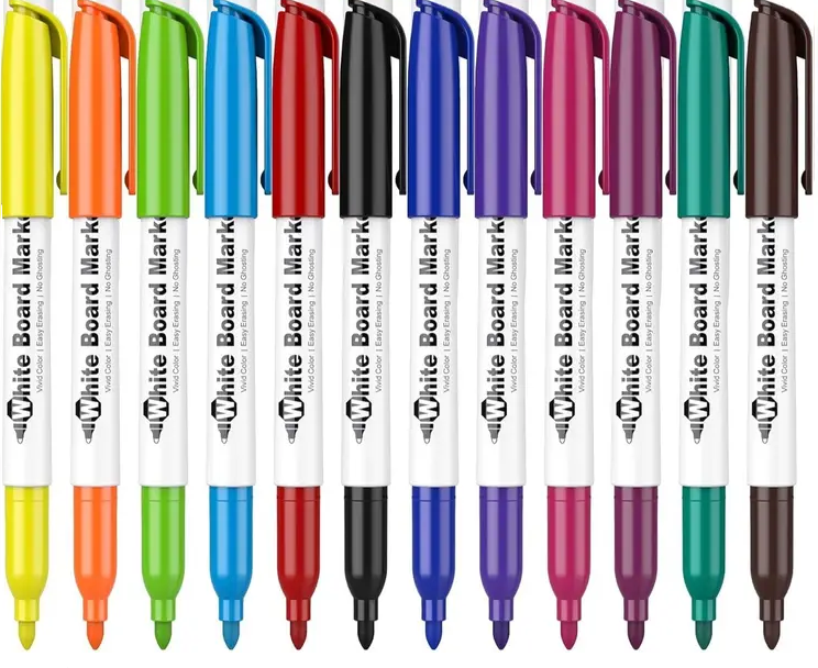 12 Colorful Dry-Erase Markers - Puzzle-Maze Add-On