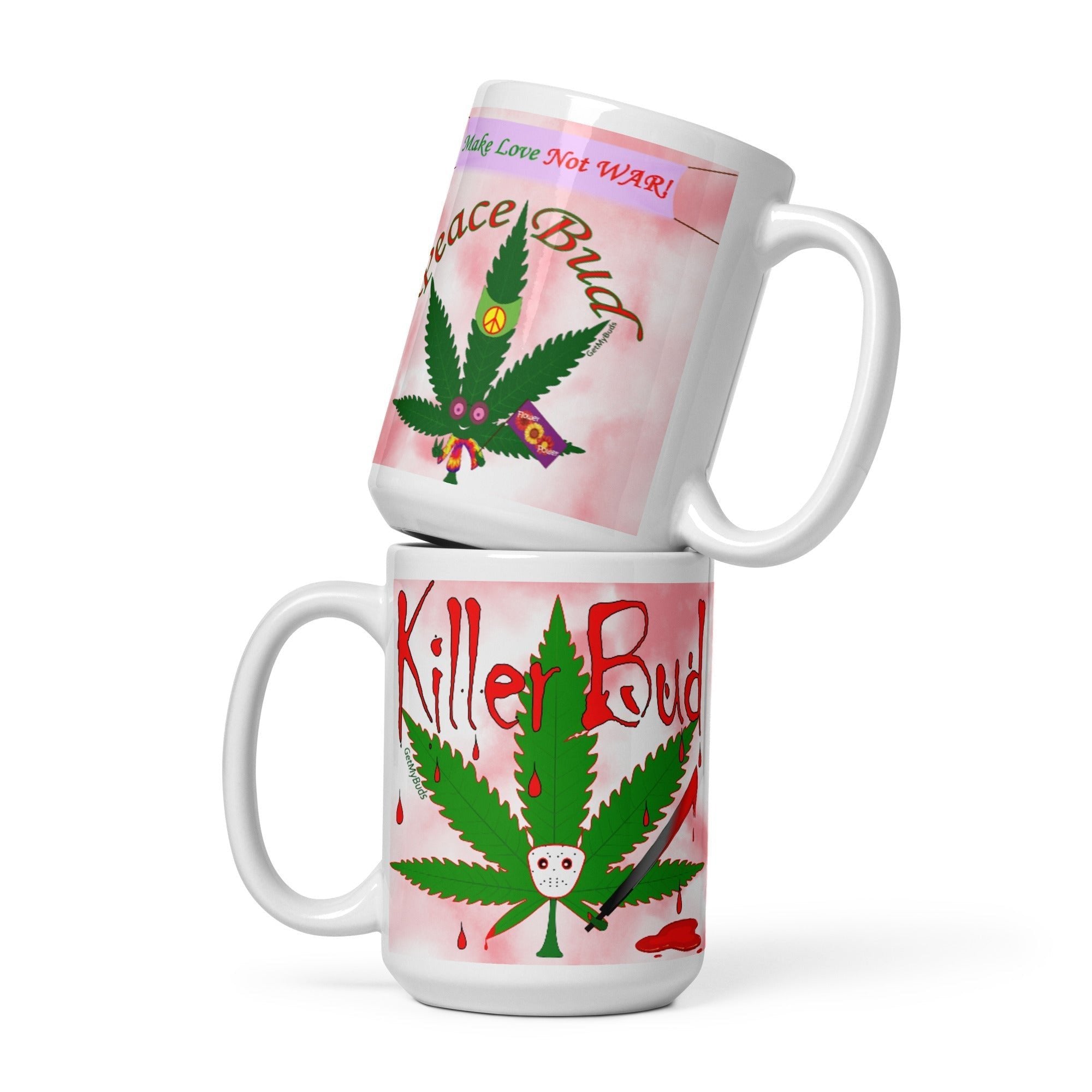Mugshot Mug - Strange Bedfellows (2-Buds) Peace / Killer Bud - 15 oz