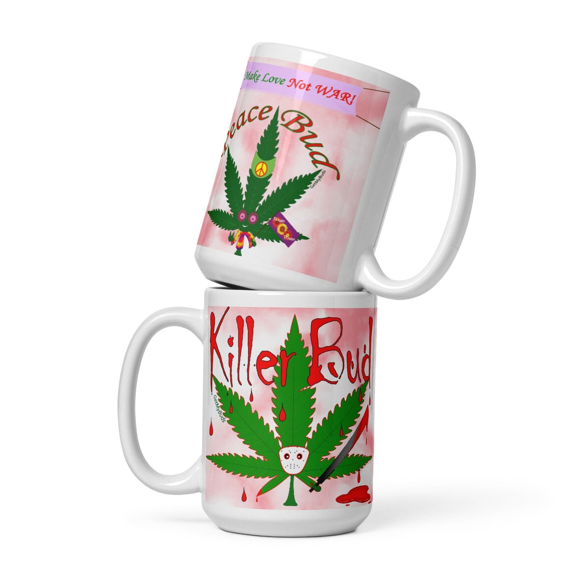 Mugshot Mug - Strange Bedfellows (2-Buds) Peace / Killer Bud - 15 oz